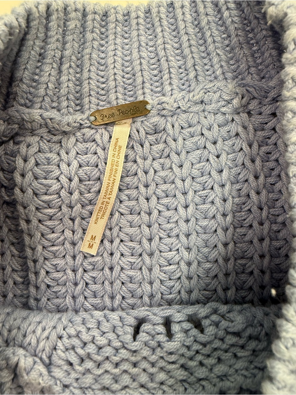 Free People Lavender Blue Cropped Crew Sweater - Picture 5 of 7